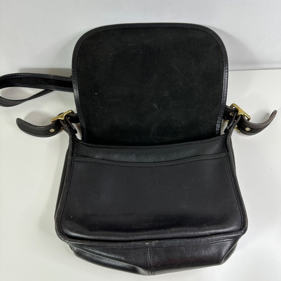 Vintage Coach Patricia's Legacy Crossbody Saddle Flap Bag 9951 Black Leather - Picture 6 of 16